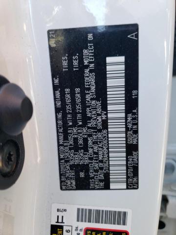 5TDGZRAH6MS065306 - 2021 TOYOTA HIGHLANDER XLE Սպիտակ լուսանկար 13