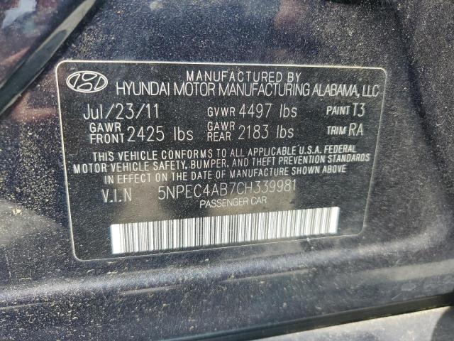 5NPEC4AB7CH339981 - 2012 HYUNDAI SONATA SE CHARCOAL photo 12