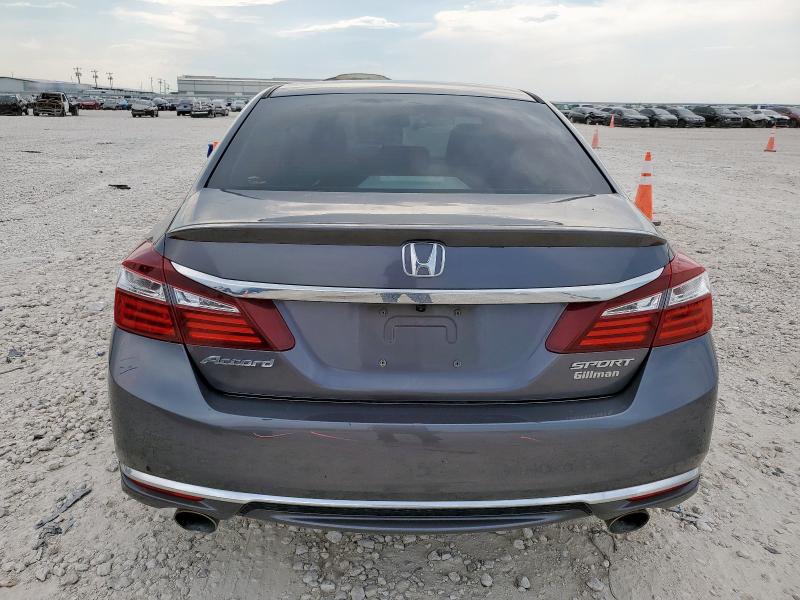 1HGCR2F50GA151539 - 2016 HONDA ACCORD SPORT GRAY photo 6