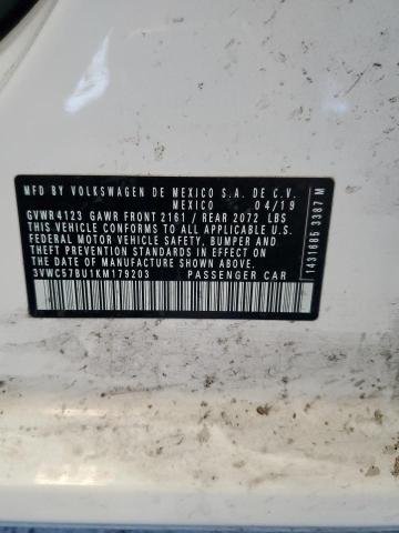 3VWC57BU1KM179203 - 2019 VOLKSWAGEN JETTA S WHITE photo 13