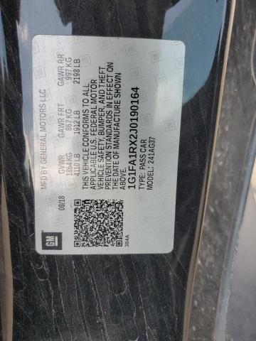 1G1FA1RX2J0190164 - 2018 CHEVROLET CAMARO LS BLACK photo 12