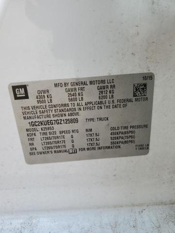 1GC2KUEG7GZ125809 - 2016 CHEVROLET SILVERADO K2500 HEAVY DUTY WHITE photo 12