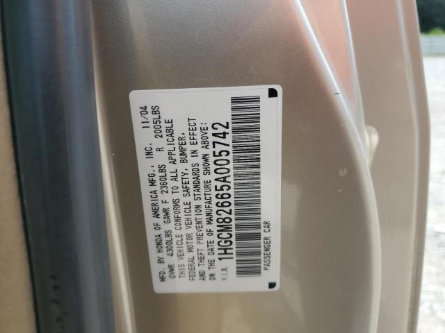 1HGCM82665A005742 - 2005 HONDA ACCORD EX GOLD photo 12