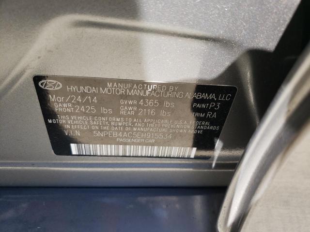 5NPEB4AC5EH915534 - 2014 HYUNDAI SONATA GLS GRAY photo 12