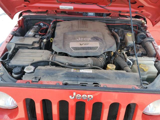 1C4BJWDG5FL519164 - 2015 JEEP WRANGLER U SPORT RED photo 12