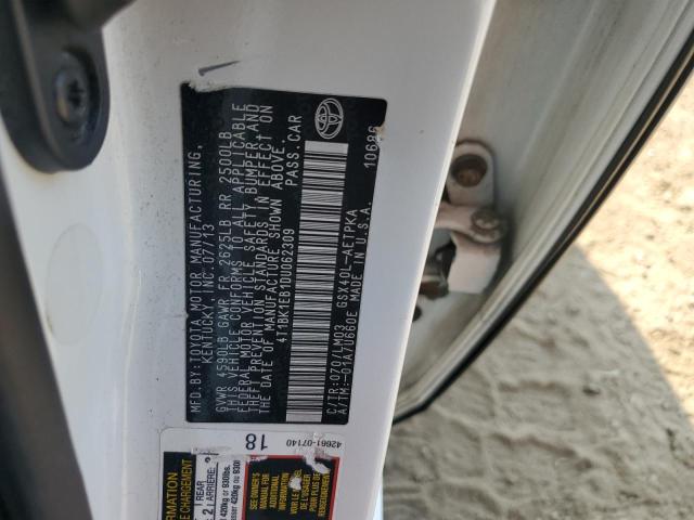 4T1BK1EB1DU062309 - 2013 TOYOTA AVALON BASE 白色 照片 13