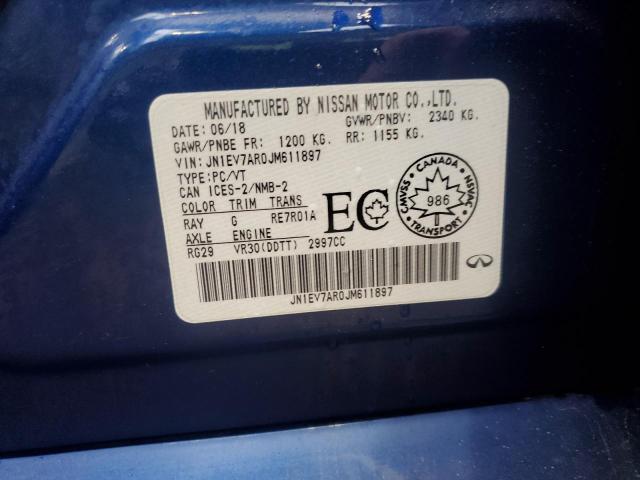 JN1EV7AR0JM611897 - 2018 INFINITI Q50 LUXE 蓝色 照片 12