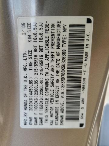 SHSRD788X5U326369 - 2005 HONDA CR-V EX 金色 照片 13