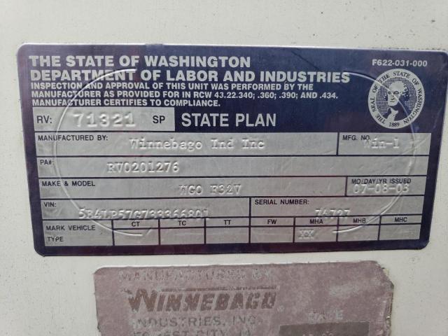 5B4LP57G733366801 - 2003 WINNEBAGO BRAVE P3500 WHITE photo 10