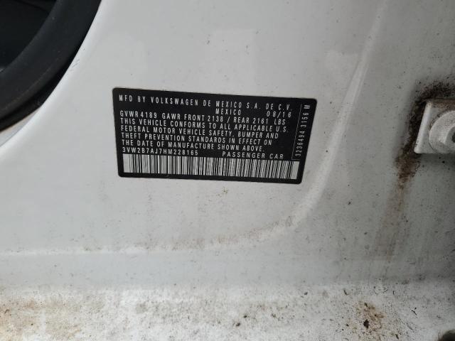 3VW2B7AJ7HM228165 - 2017 VOLKSWAGEN JETTA S თეთრი ფოტო 12