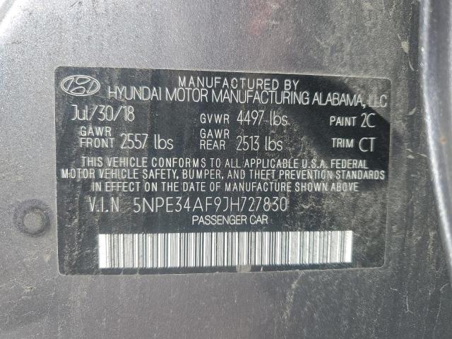 5NPE34AF9JH727830 - 2018 HYUNDAI SONATA SPORT Boz foto 12