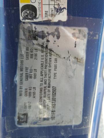 1G1FB1RS7J0102937 - 2018 CHEVROLET CAMARO LT BLUE photo 12