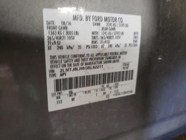 2LMTJ8LR8GBL82211 - 2016 LINCOLN MKX RESERVE 灰色 照片 13