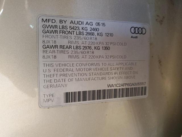WA1C2AFP6GA005557 - 2016 AUDI Q5 PREMIUM 银色 照片 13