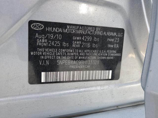 5NPEB4AC9BH133328 - 2011 HYUNDAI SONATA GLS TURQUOISE photo 12