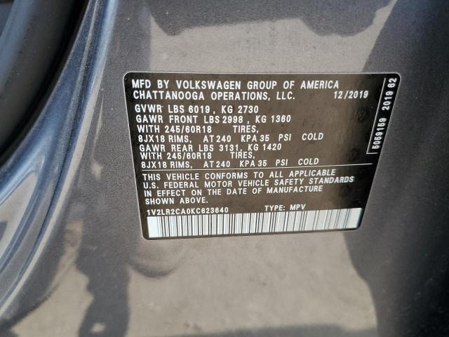 1V2LR2CA0KC623640 - 2019 VOLKSWAGEN ATLAS SE ლურჯი ფოტო 14