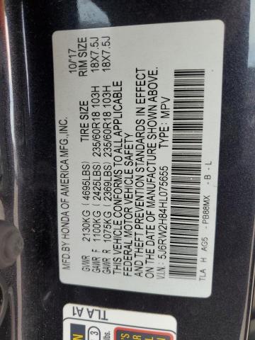 5J6RW2H84HL075655 - 2017 HONDA CR-V EXL Boz foto 13