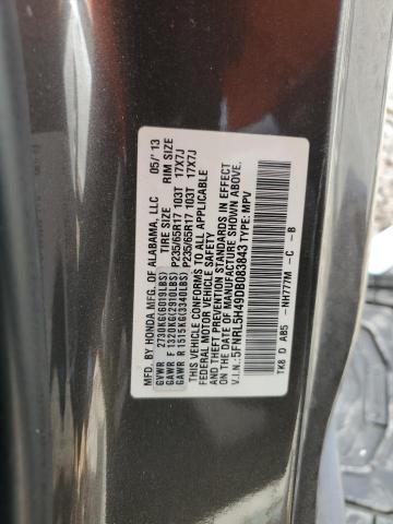 5FNRL5H49DB083843 - 2013 HONDA ODYSSEY EX Մոխրագույն լուսանկար 13