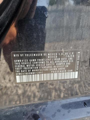 3VWC57BU9MM012591 - 2021 VOLKSWAGEN JETTA S BLACK photo 13