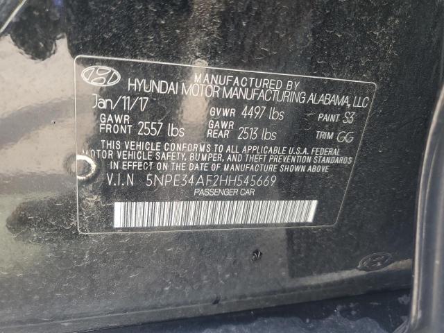 5NPE34AF2HH545669 - 2017 HYUNDAI SONATA SPORT 黑色 照片 12