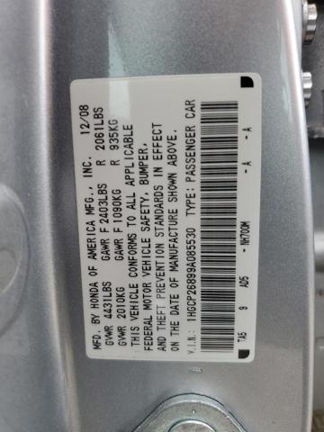 1HGCP26899A085530 - 2009 HONDA ACCORD EXL SILVER photo 12
