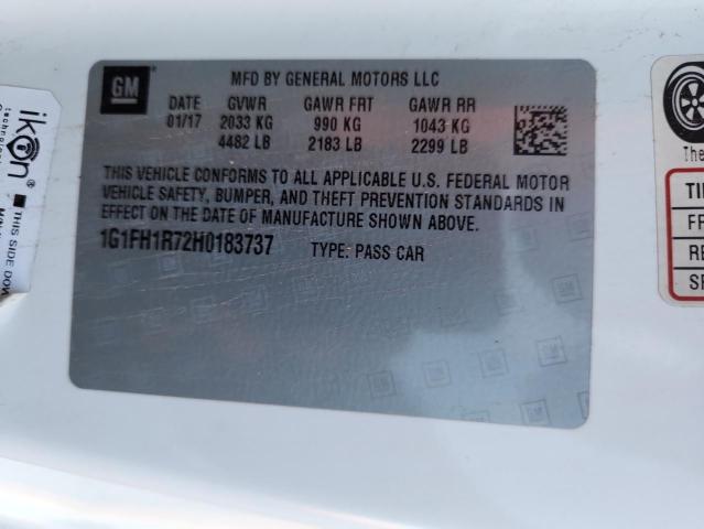 1G1FH1R72H0183737 - 2017 CHEVROLET CAMARO SS Weiß Foto 13