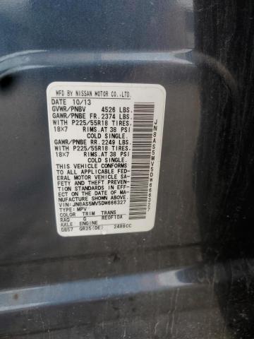 JN8AS5MV5DW666327 - 2013 NISSAN ROGUE S Boz foto 12