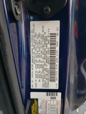 5TEUU42N07Z330527 - 2007 TOYOTA TACOMA ACCESS CAB Կապույտ լուսանկար 12