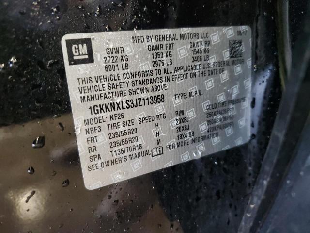 1GKKNXLS3JZ113958 - 2018 GMC ACADIA DENALI შავი ფოტო 13