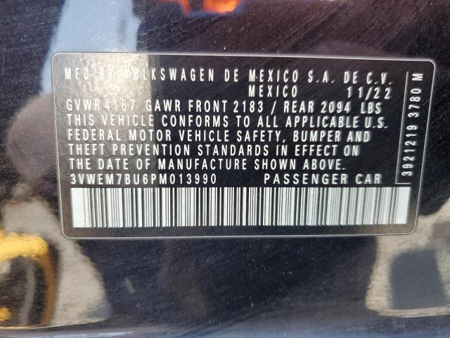 3VWEM7BU6PM013990 - 2023 VOLKSWAGEN JETTA SE 黑色 照片 12