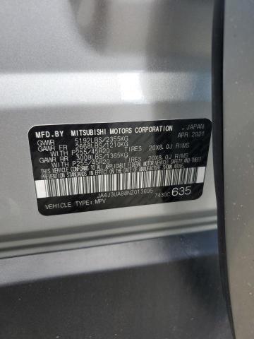 JA4J3UA88NZ013695 - 2022 MITSUBISHI OUTLANDER SE SILVER photo 13