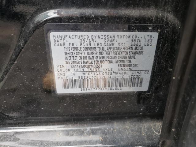 3N1AB7APXKY406561 - 2019 NISSAN SENTRA S BLACK photo 12