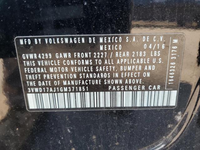 3VWD17AJ1GM371851 - 2016 VOLKSWAGEN JETTA SPORT BLACK photo 12