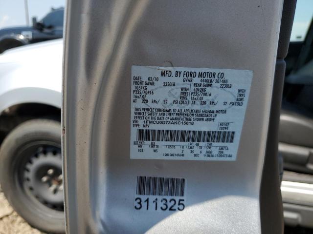 1FMCU9EG3BKA43200 - 2011 FORD ESCAPE LIMITED 银色 照片 12