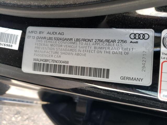 WAUHGBFC7EN030468 - 2014 AUDI A6 PRESTIGE BLACK photo 12