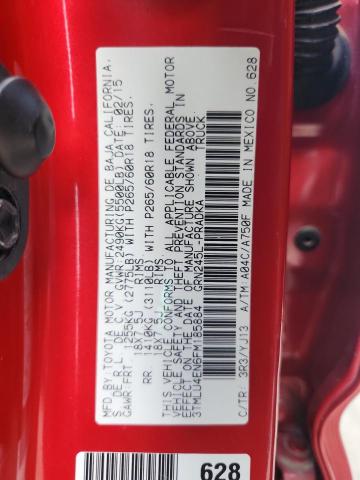 3TMLU4EN6FM185884 - 2015 TOYOTA TACOMA DOUBLE CAB 红色 照片 13