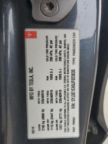 5YJ3E1EA9JF023835 - 2018 TESLA MODEL 3 Серый фото 13