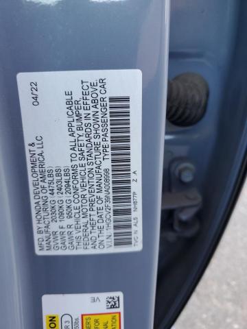1HGCV2F39NA008998 - 2022 HONDA ACCORD SPORT 灰色 照片 12