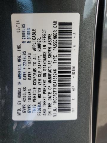 1HGCR2F31EA186246 - 2014 HONDA ACCORD LX 石墨色 照片 12