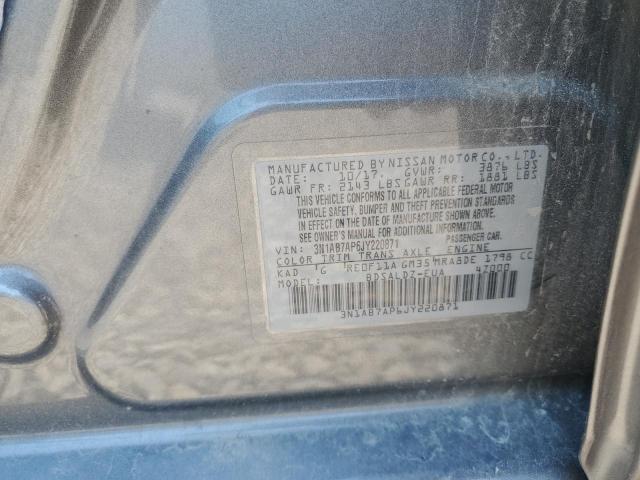 3N1AB7AP6JY220871 - 2018 NISSAN SENTRA S GRAY photo 12