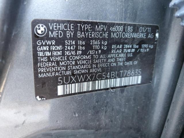 5UXWX7C54BLT78635 - 2011 BMW X3 XDRIVE35I Сұр фото 14