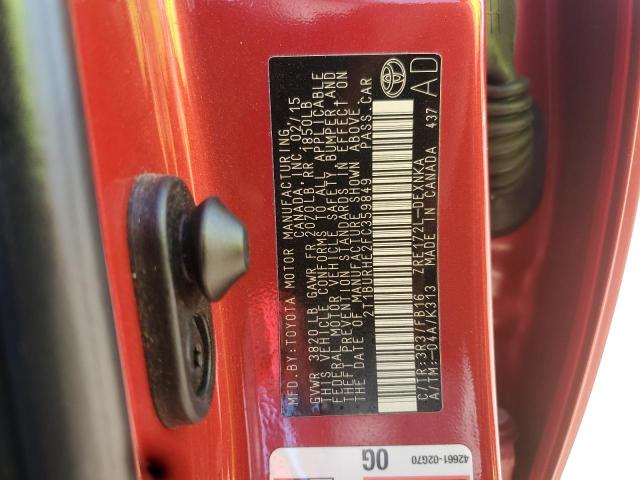 2T1BURHE2FC359849 - 2015 TOYOTA COROLLA L 红色 照片 13