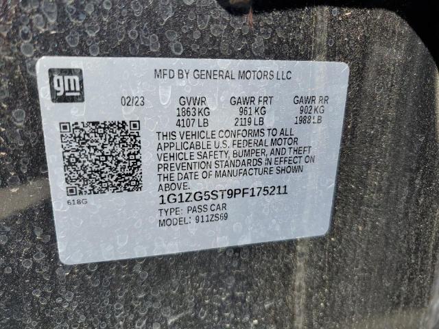 1G1ZG5ST9PF175211 - 2023 CHEVROLET MALIBU RS 黑色 照片 12