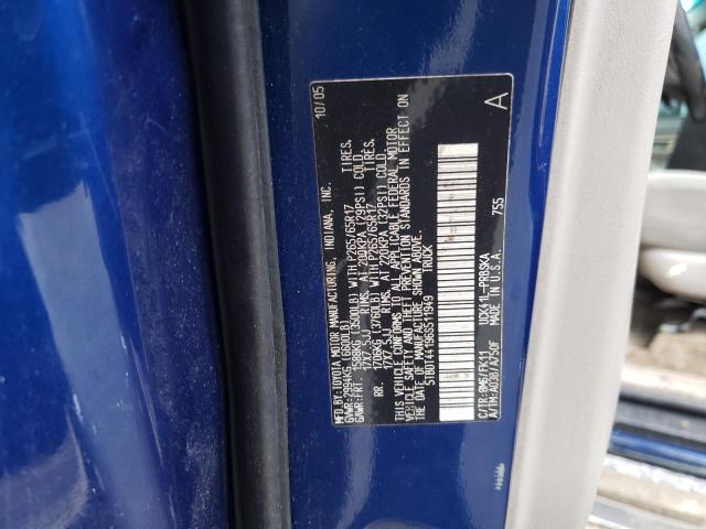 5TBDT44196S511949 - 2006 TOYOTA TUNDRA DOUBLE CAB SR5 BLUE photo 12