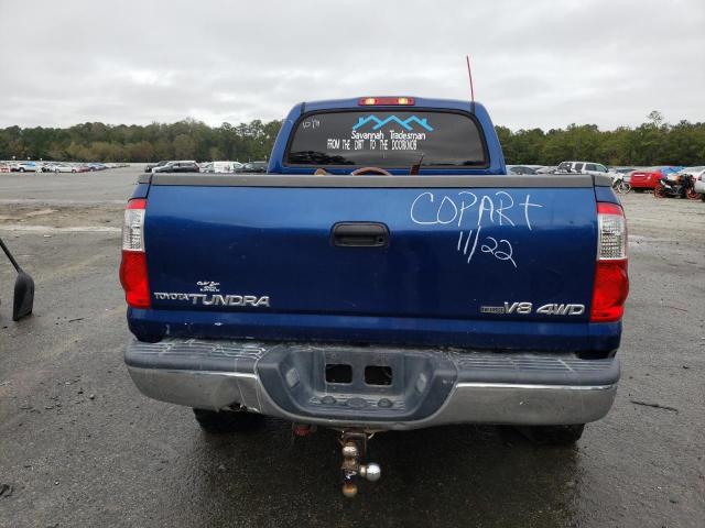 5TBDT44196S511949 - 2006 TOYOTA TUNDRA DOUBLE CAB SR5 BLUE photo 6