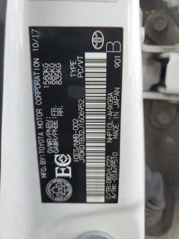 JTDKDTB32J1606952 - 2018 TOYOTA PRIUS C 白色 照片 12