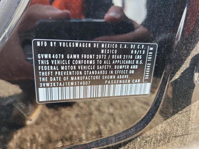 3VW2K7AJ1EM374007 - 2014 VOLKSWAGEN JETTA BASE BLACK photo 13