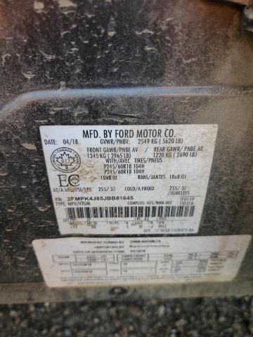 2FMPK4J85JBB81645 - 2018 FORD EDGE SEL CHARCOAL photo 13