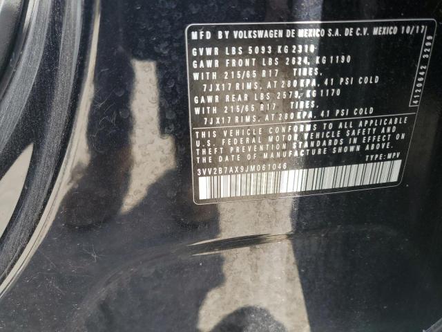 3VV2B7AX9JM061046 - 2018 VOLKSWAGEN TIGUAN SE Noir photo 13