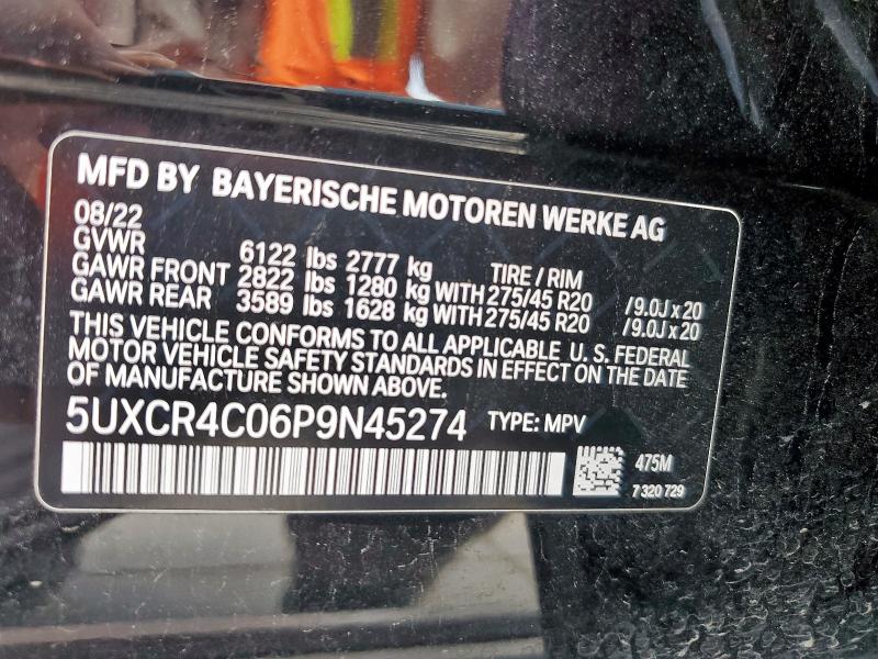 5UXCR4C06P9N45274 - 2023 BMW X5 SDRIVE 40I BLACK photo 13